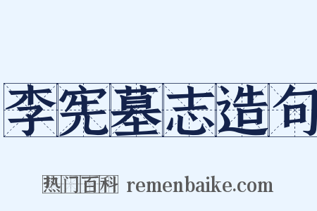 李宪墓志造句是什么意思的图片